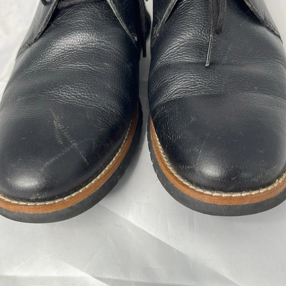 HUSH PUPPIES Mens Colby Black Pebble Grain Oxford Shoes Lace Up Classic Size 8 - Picture 4 of 12